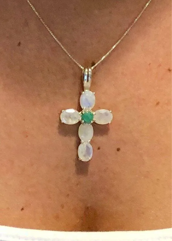 Purple Cross Necklace - Genuine Mystic Topaz Pendant - Statement Cross Necklace