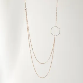 "Le Contour" Layered Rose Gold Hexagon Necklace For Women