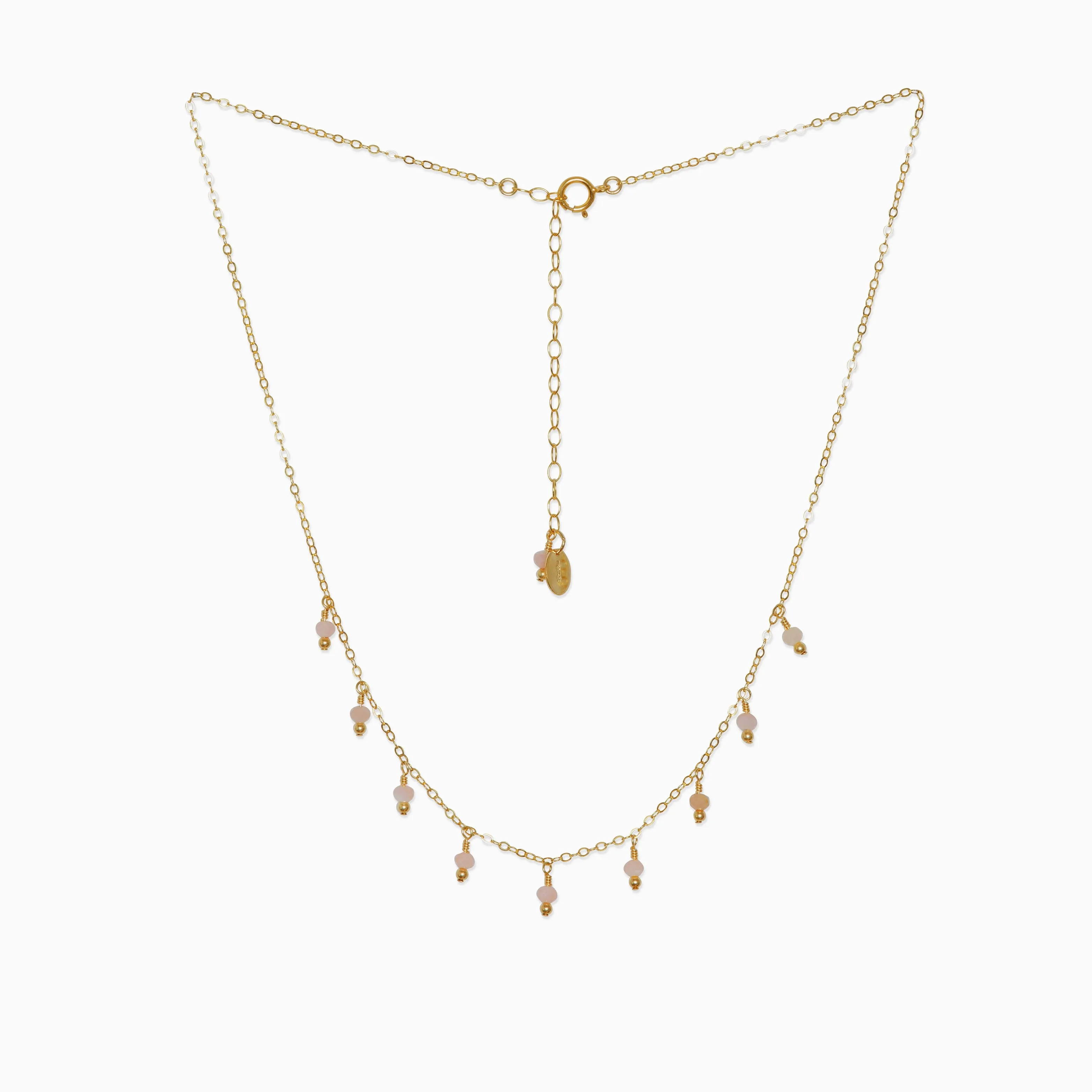 Rain Choker Necklace ~ Pink Peruvian Opal