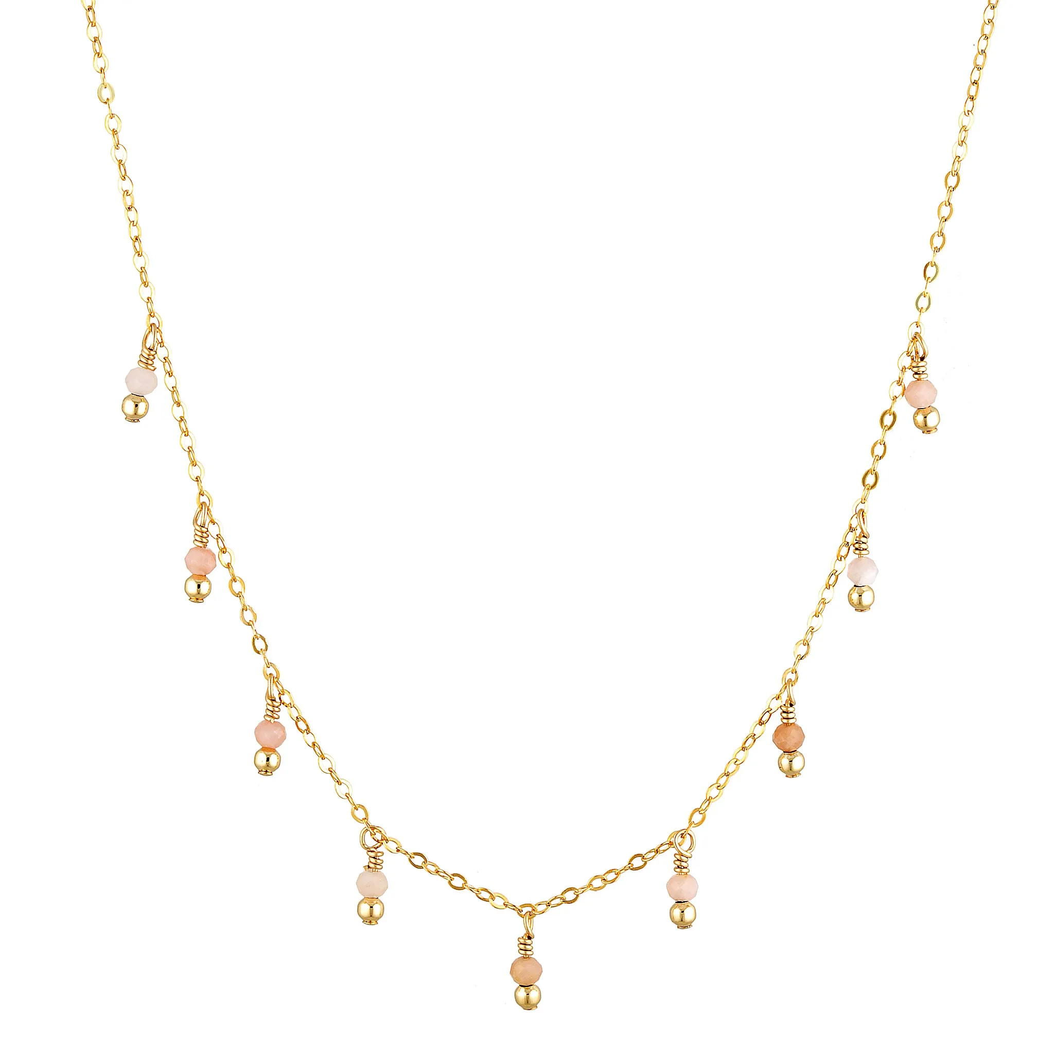 Rain Choker Necklace ~ Pink Peruvian Opal