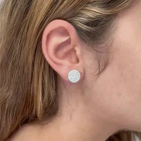 Ready to Ship Diamond Round Shape Stud Earrings (0.89 ct.) in 18K Gold, Made in Italy