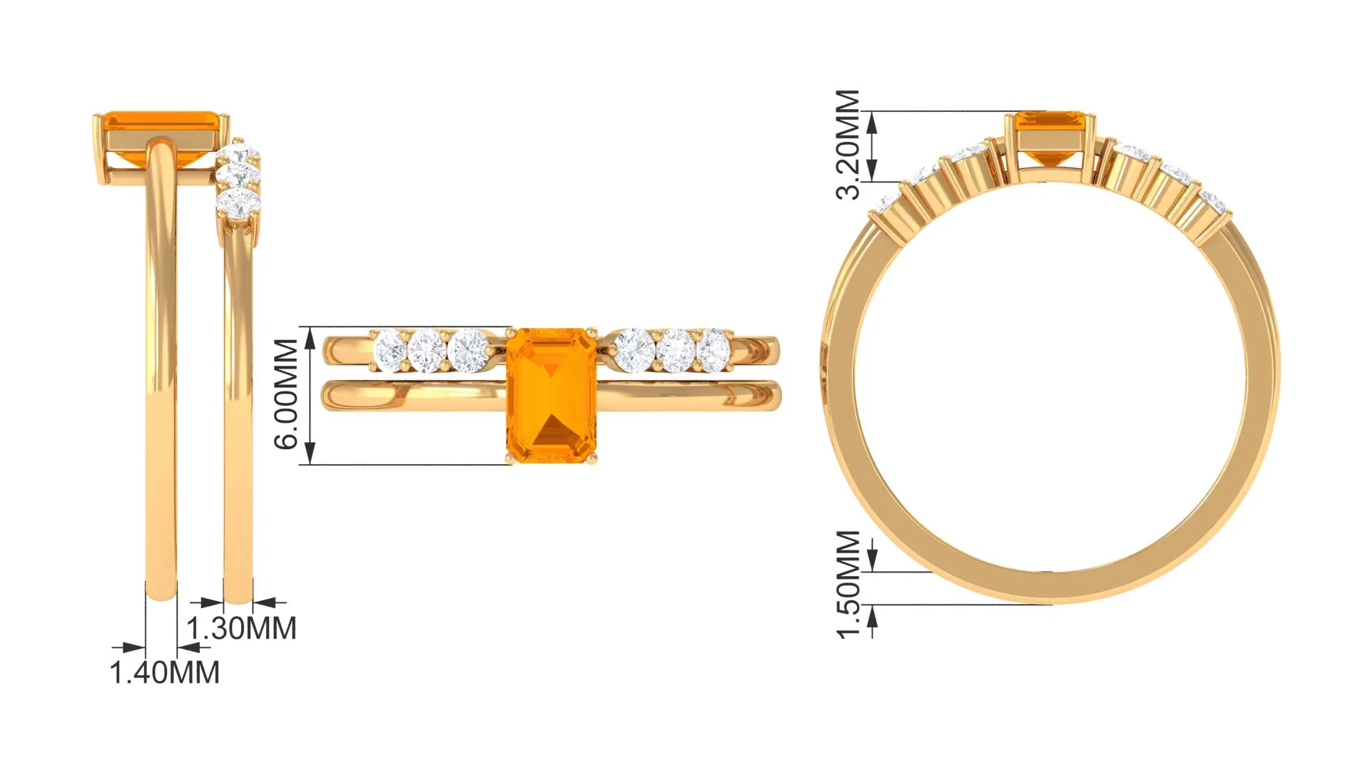 Real Fire Opal Solitaire Ring set with Diamond