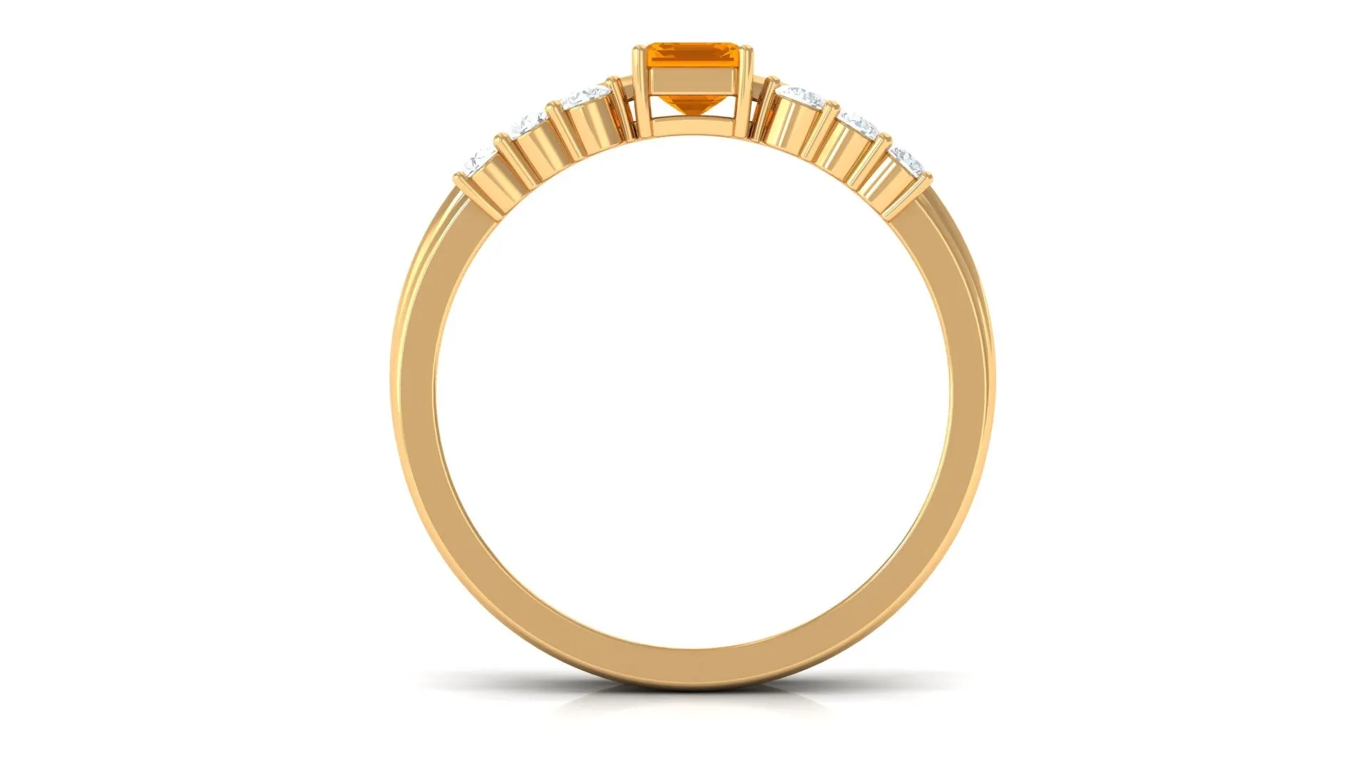 Real Fire Opal Solitaire Ring set with Diamond