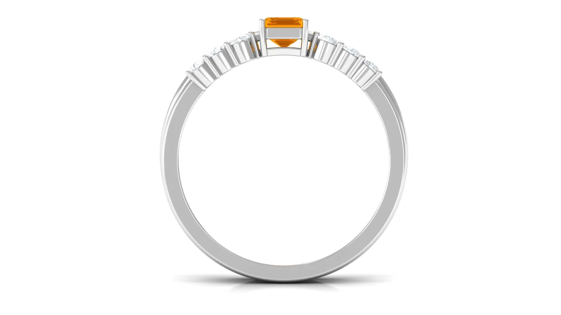 Real Fire Opal Solitaire Ring set with Diamond