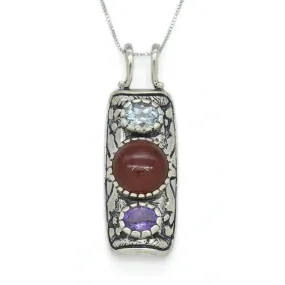 Red Agate Pendant - Natural Red Agate Necklace - Long Tribal Necklace