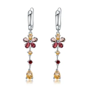 Retro Flower String Tassel Drop Earrings