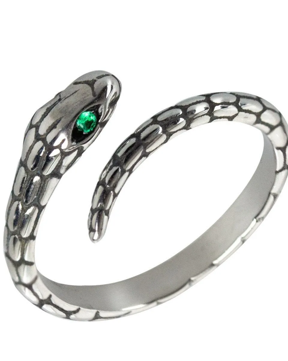 RING SNAKE WITH GREEN EYES