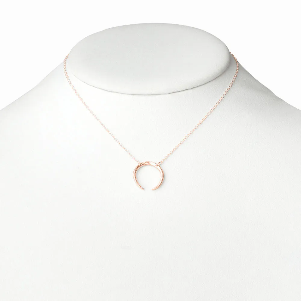 Rose Gold Crescent Moon Necklace