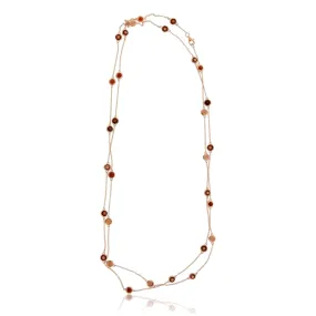 Rose Gold Faceted Garnet Necklace