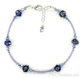 Sapphire Crystal Cobalt Beaded Anklet