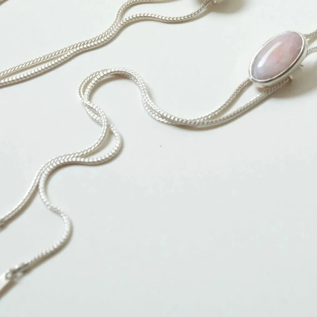 Sarah Safavi Jewelry - Bolo Tie Necklace (Oval Ice Cream Opal)