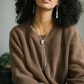 Sarah Safavi Jewelry - Bolo Tie Necklace (Oval Ice Cream Opal)