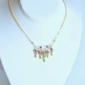 Sienna - Peridot, Garnet, Tourmalines, 14k Gold Fill Necklace