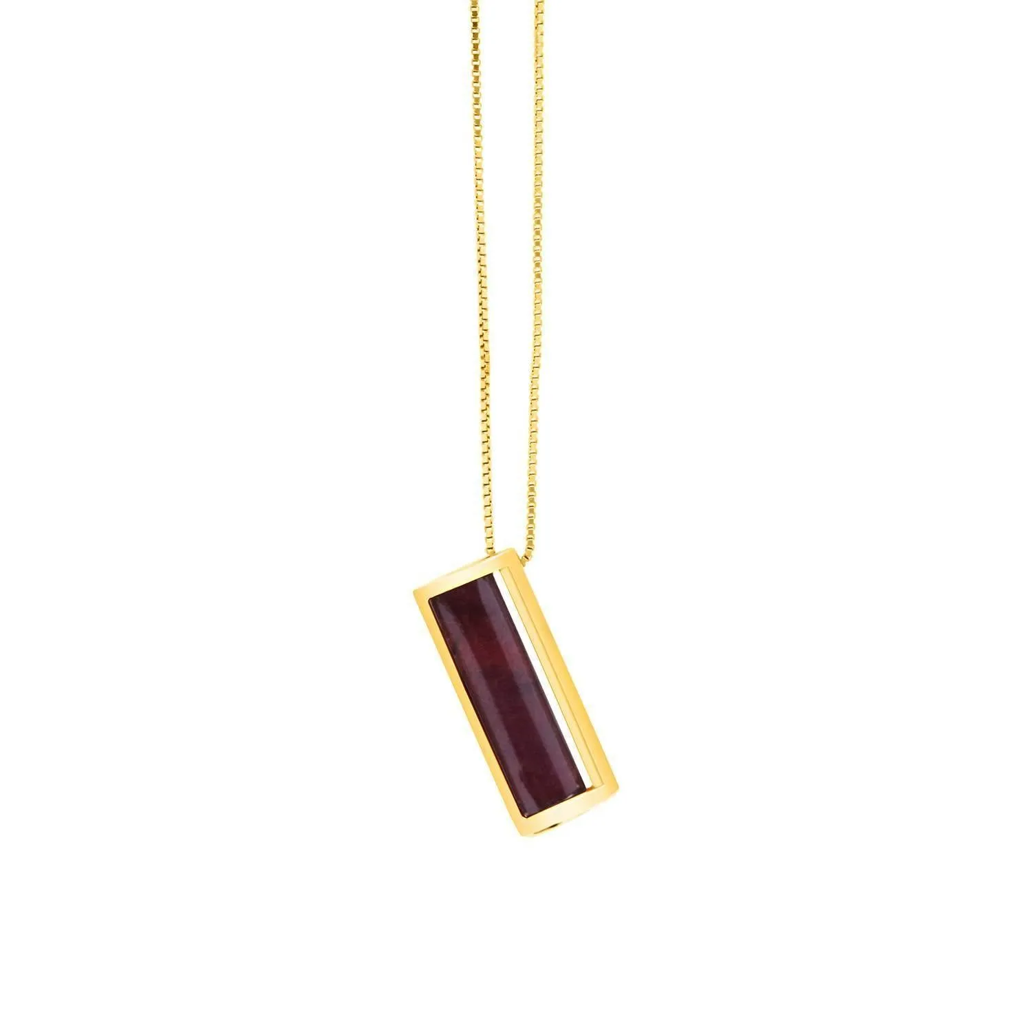 Signature Barrel Necklace   Garnet