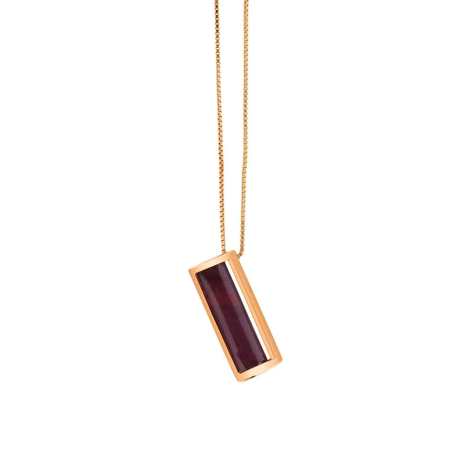 Signature Barrel Necklace   Garnet