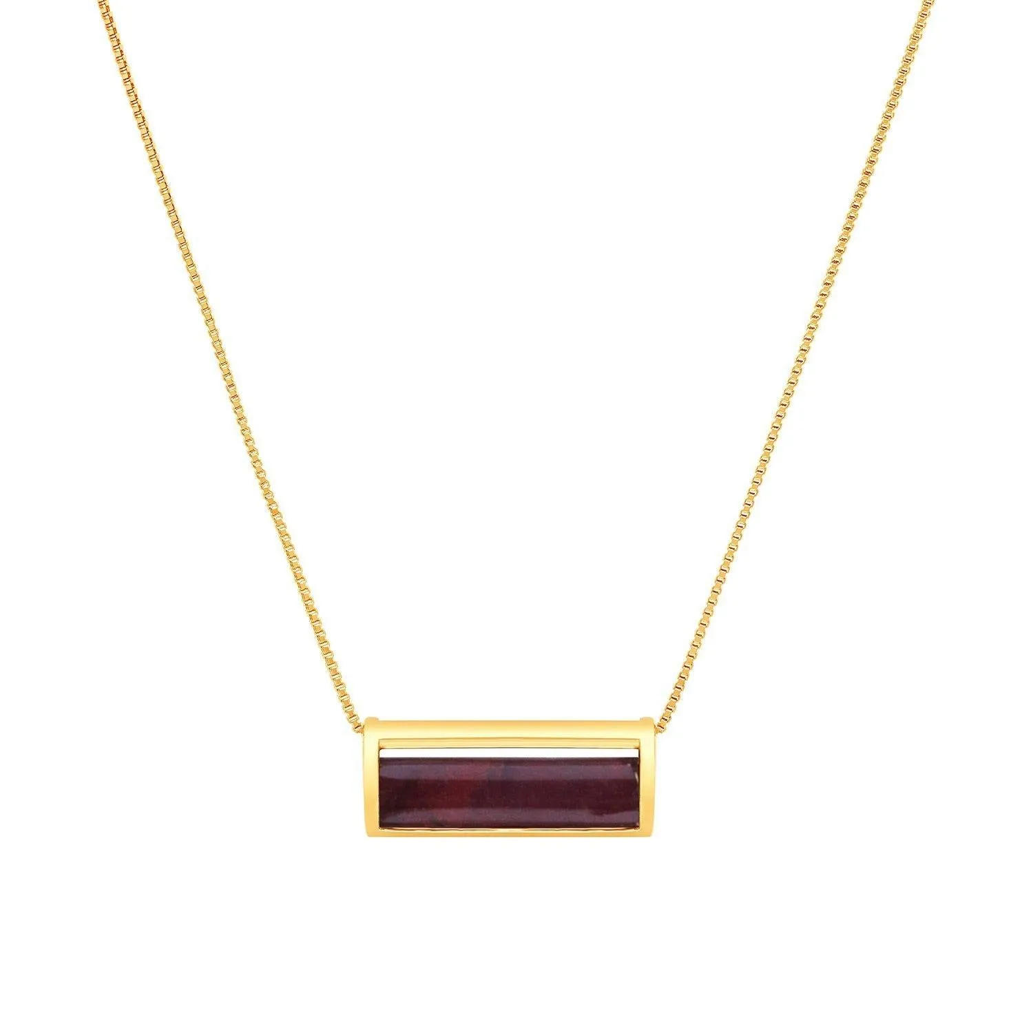 Signature Barrel Necklace   Garnet