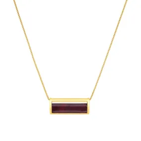 Signature Barrel Necklace   Garnet