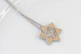SILVER STERLING STAR of David Necklace