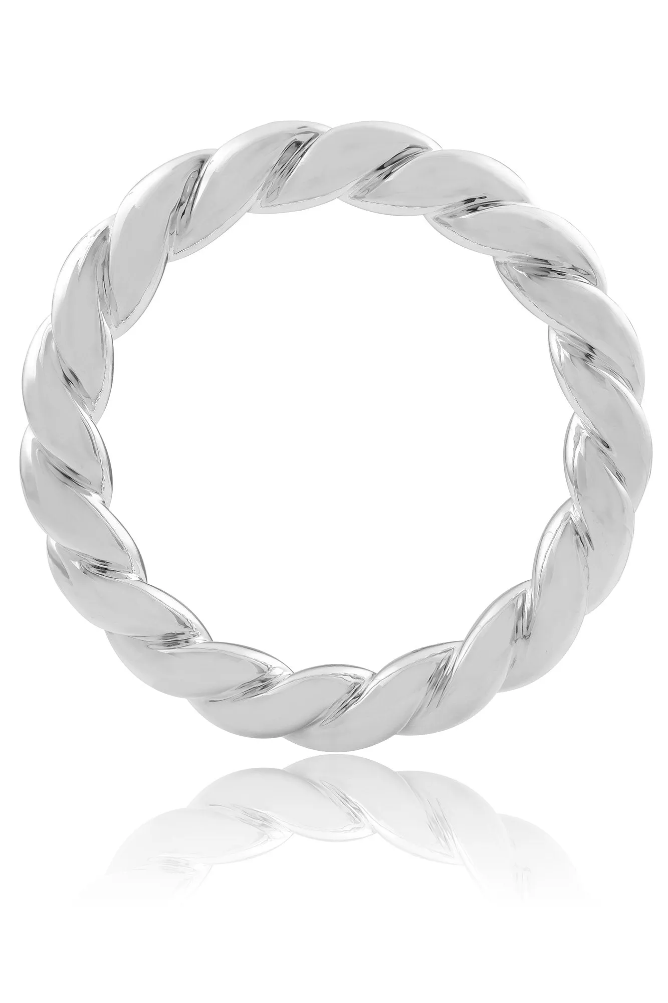 SS04 Silver Twisted Bangle