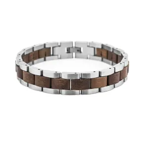 Stainless Steel Walnut Wood Bracelet 不銹鋼胡桃木手鍊 KJBR16188