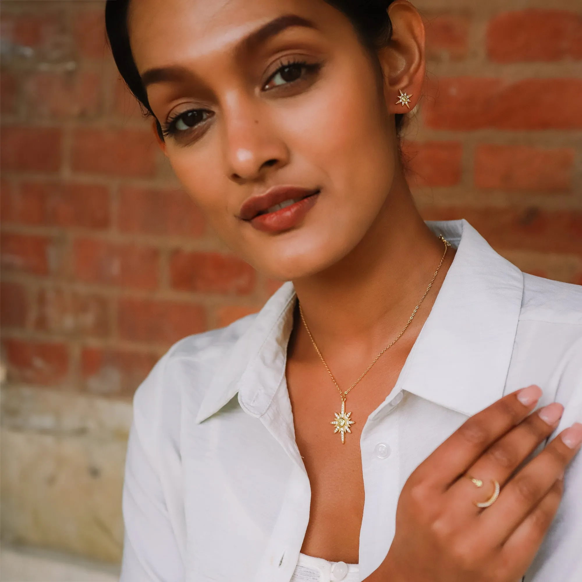 Star Birthstone Gift Set | Earrings & Necklace | 18K Gold Plated