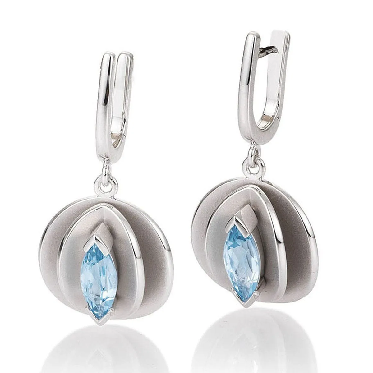 Sterling Silver Blue Topaz Earrings - 06/60723