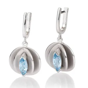 Sterling Silver Blue Topaz Earrings - 06/60723