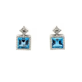 Sterling Silver Blue Topaz Earrings
