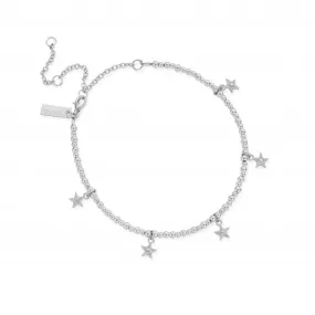 Sterling Silver Mini Cute Multi Star Anklet SANMC3028