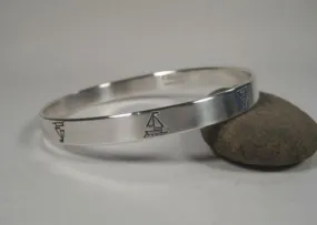 Sterling Silver Sailboat Bangle Bracelet