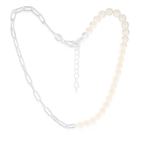 Sterling Silver Simulated Pearl 24 3cm Anklet