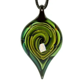 Teardrop Signature Glass Vortex Pendant Necklace
