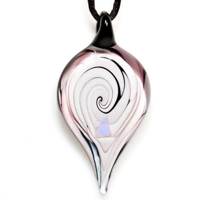Teardrop Signature Glass Vortex Pendant Necklace