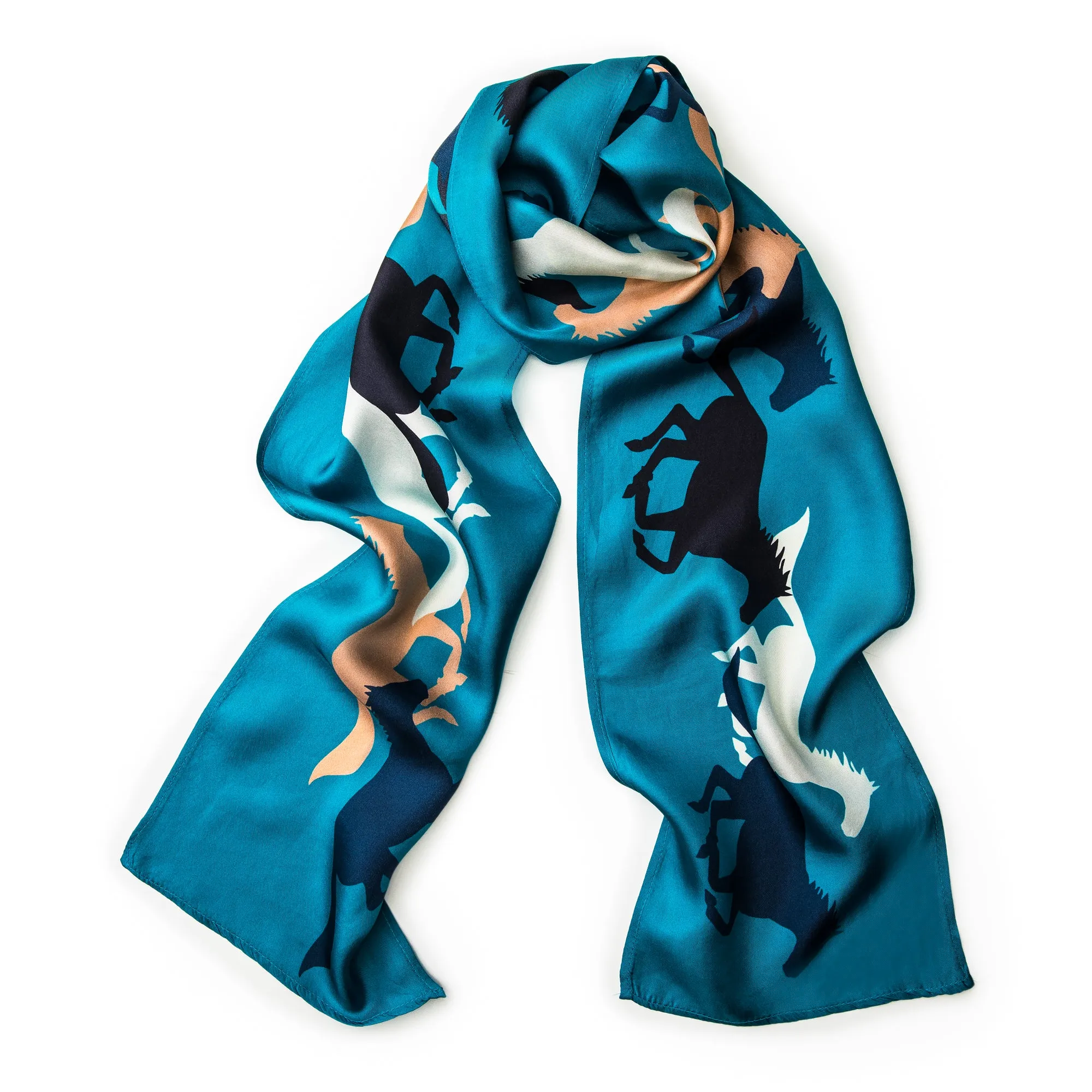 The Gallop Skinny Scarf - Azure Blue