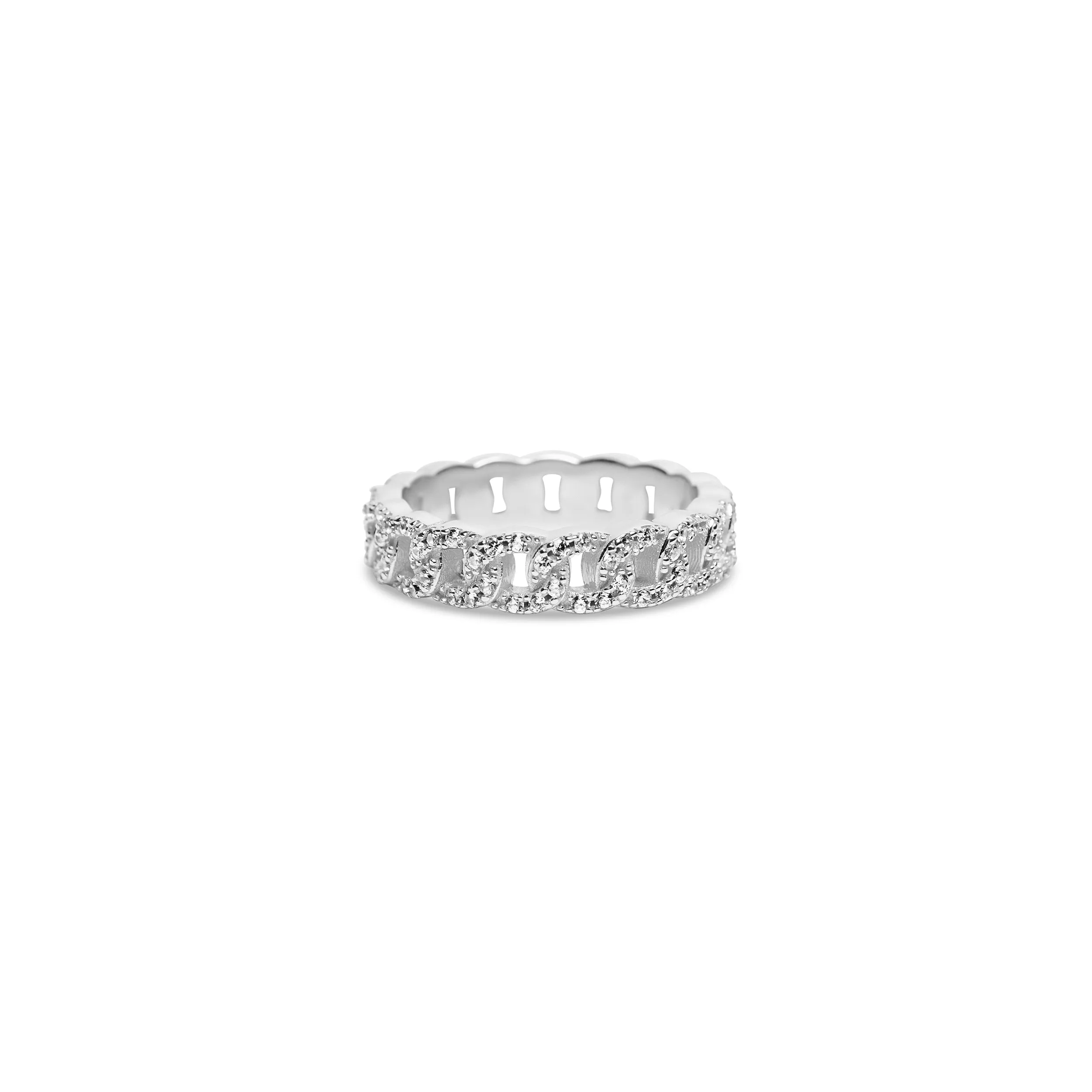 THE THIN ICED CUBAN LINK RING