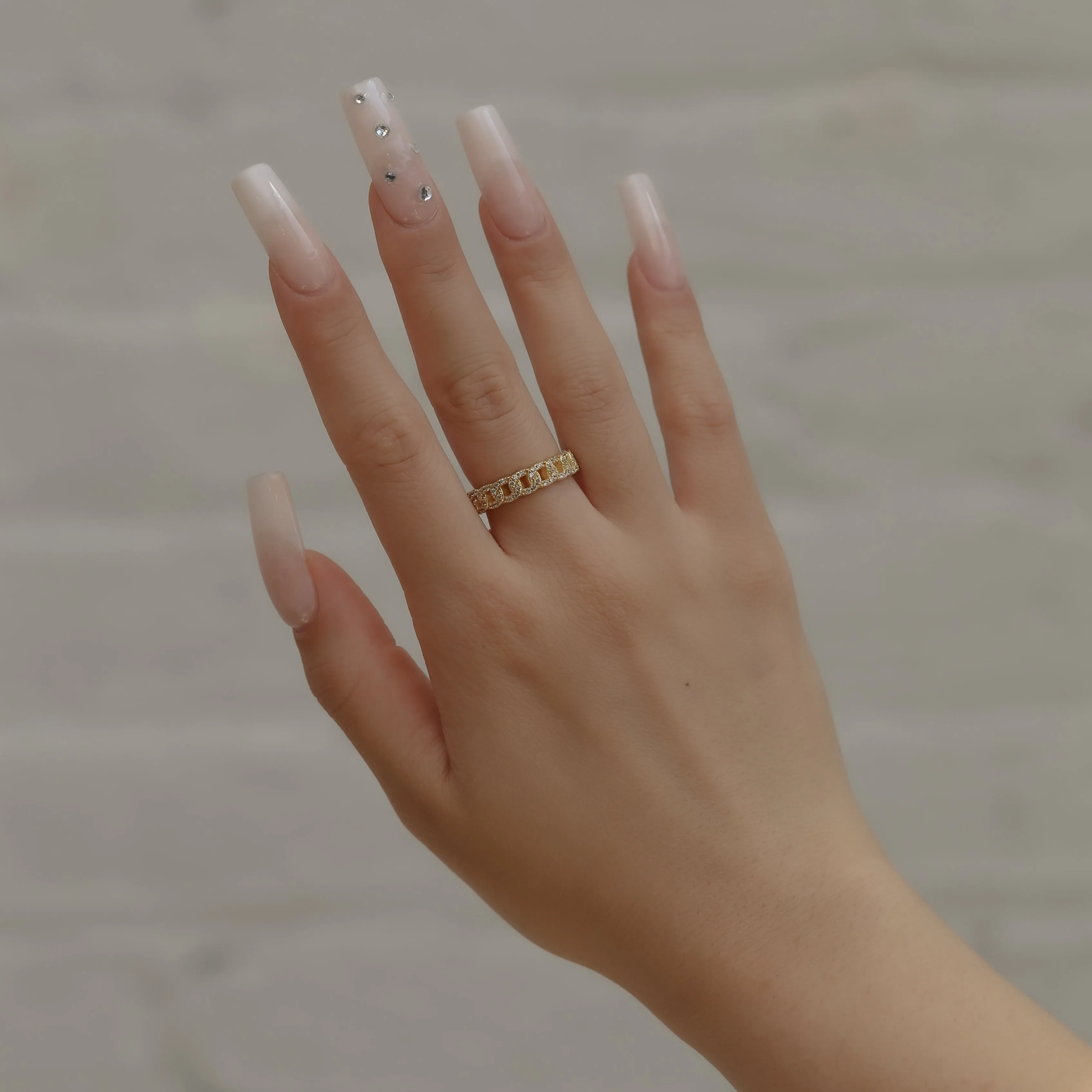 THE THIN ICED CUBAN LINK RING