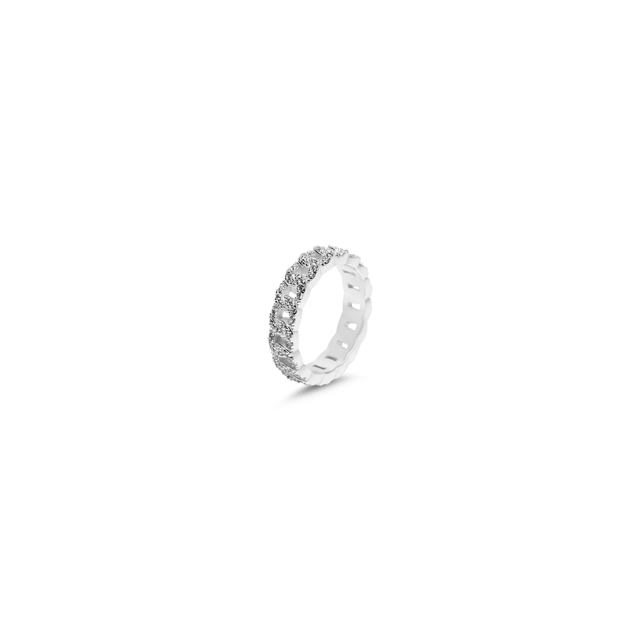 THE THIN ICED CUBAN LINK RING