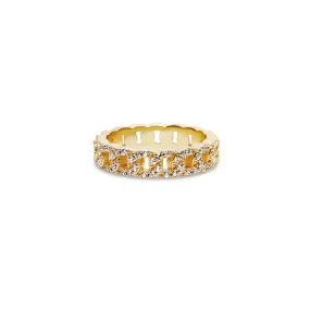 THE THIN ICED CUBAN LINK RING