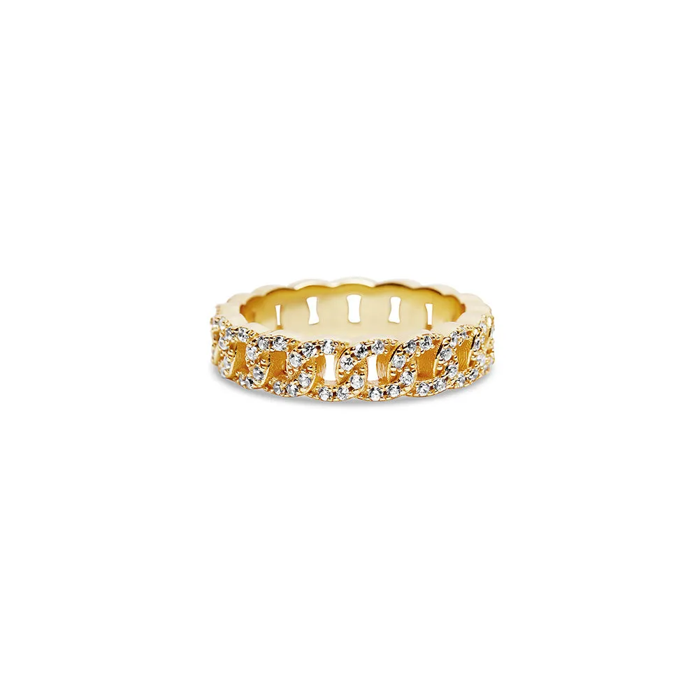 THE THIN ICED CUBAN LINK RING
