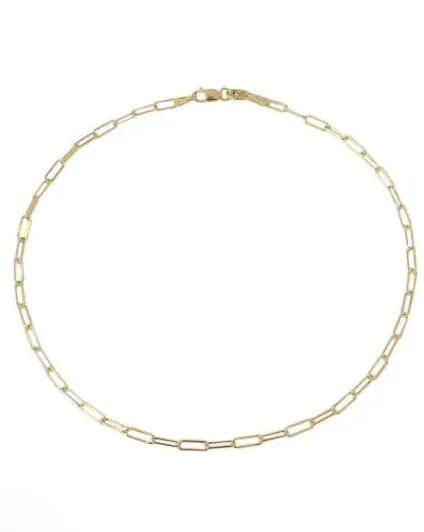 Thin 2mm Paper Clip Anklet