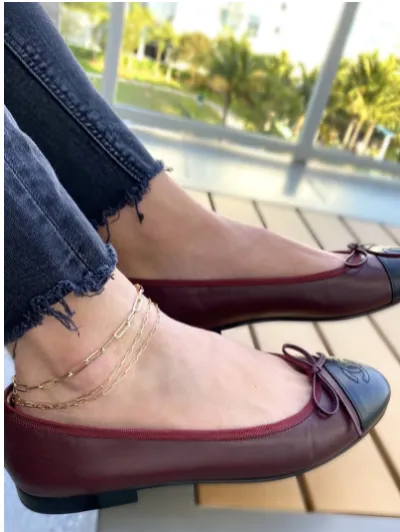 Thin 2mm Paper Clip Anklet
