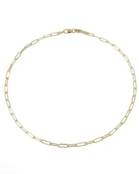 Thin 2mm Paper Clip Anklet
