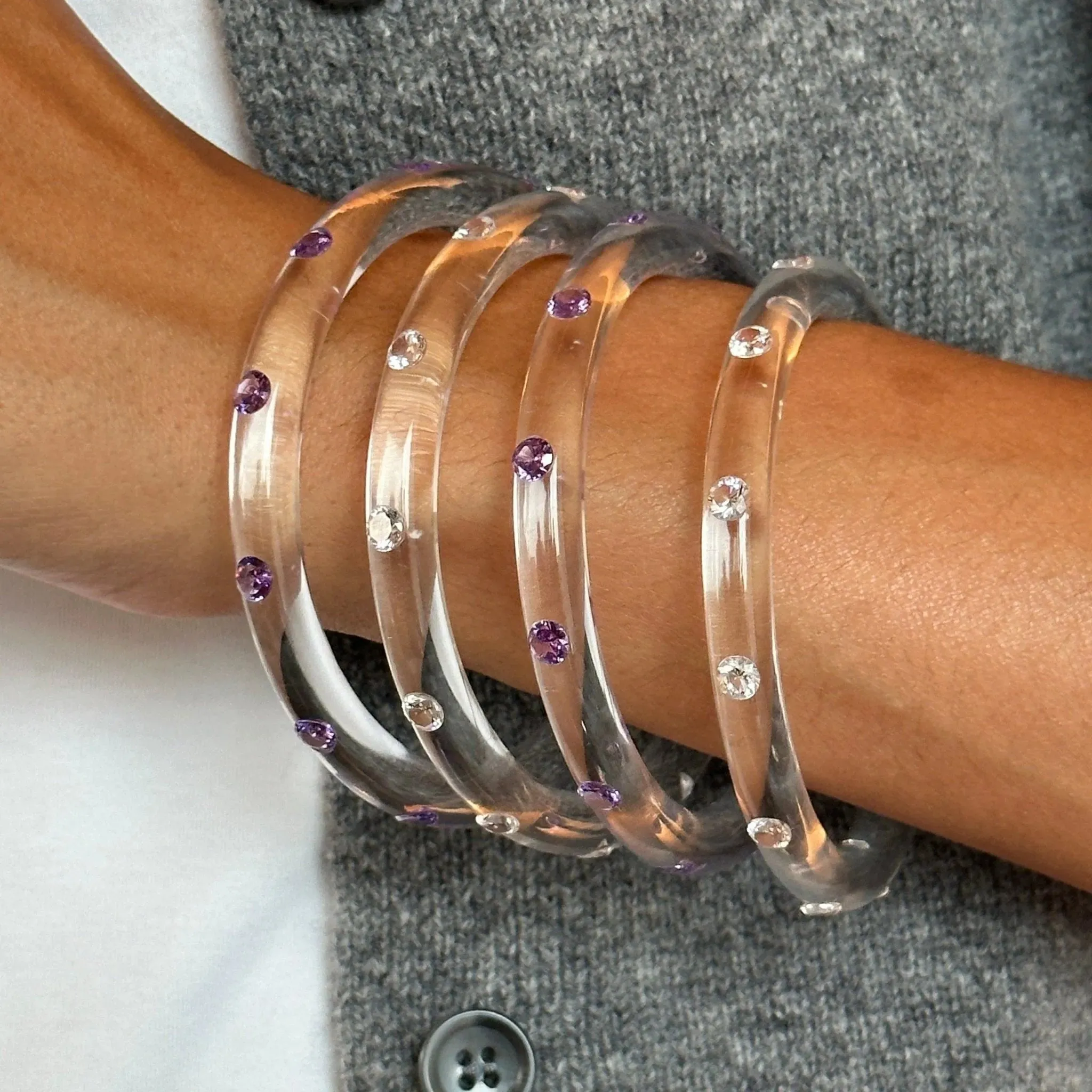 Thin Lucid Bangle, Clear
