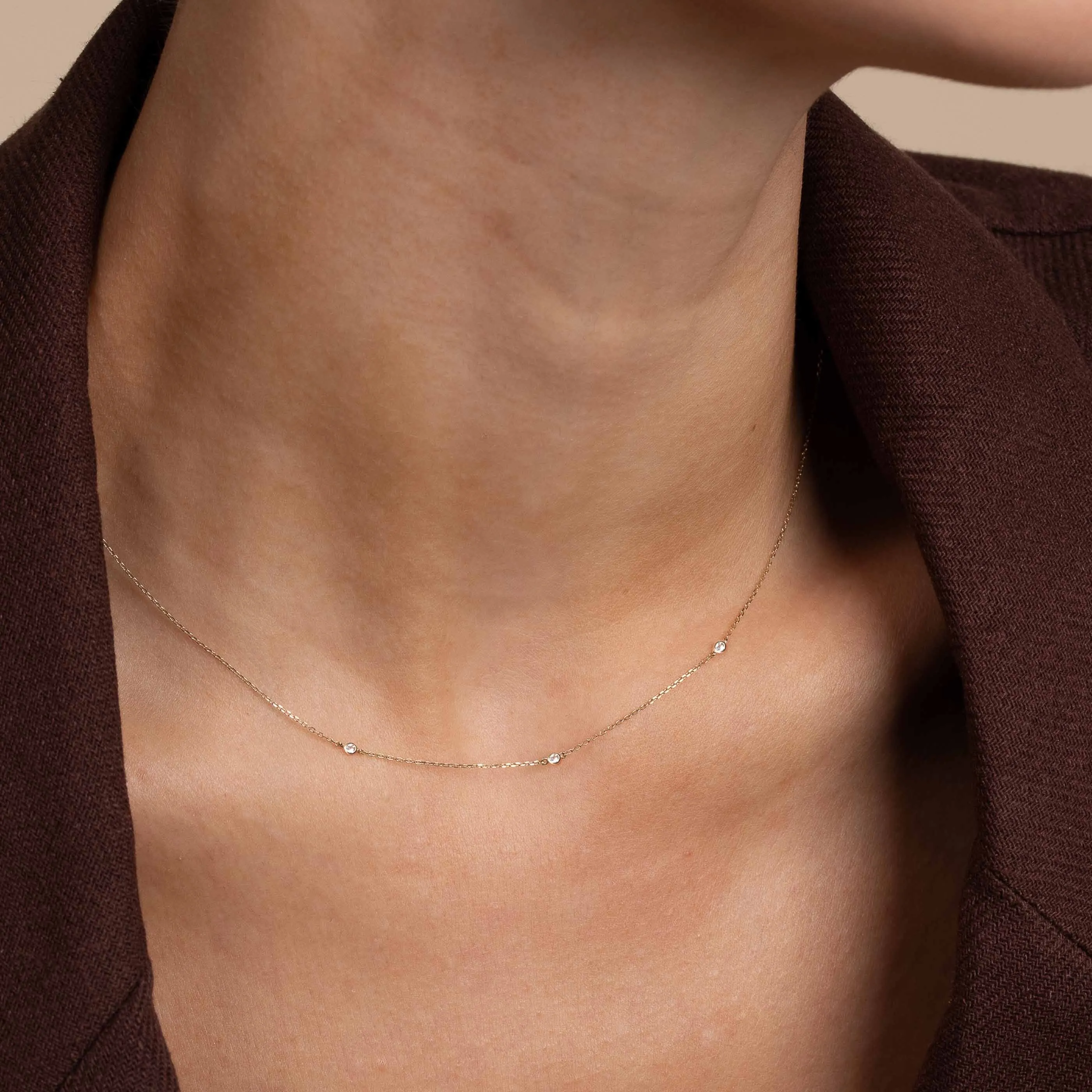 Topaz Charm Necklace in Solid Gold