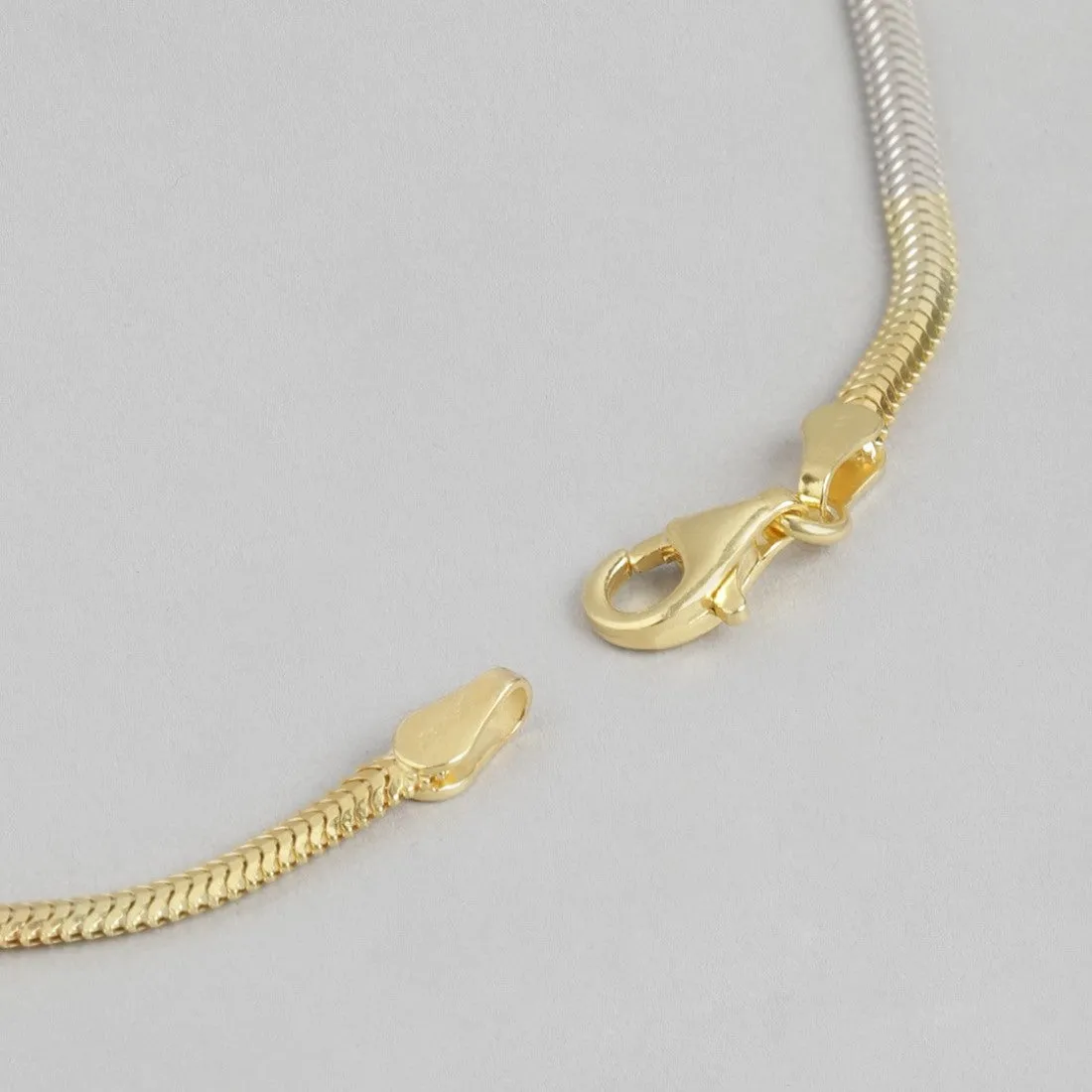Triple Harmony Triple Tone Plated 925 Sterling Silver Snake Chain Anklet