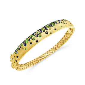 Tsavorite & Sapphire Bangle Bracelet