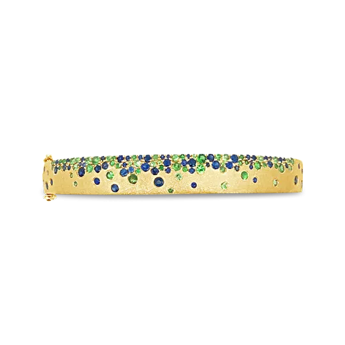 Tsavorite & Sapphire Bangle Bracelet