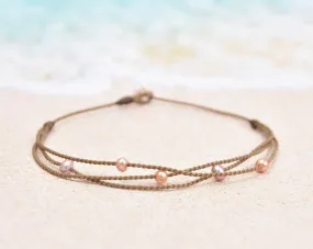 Tula Blue Blush Pearl Riptide Anklet