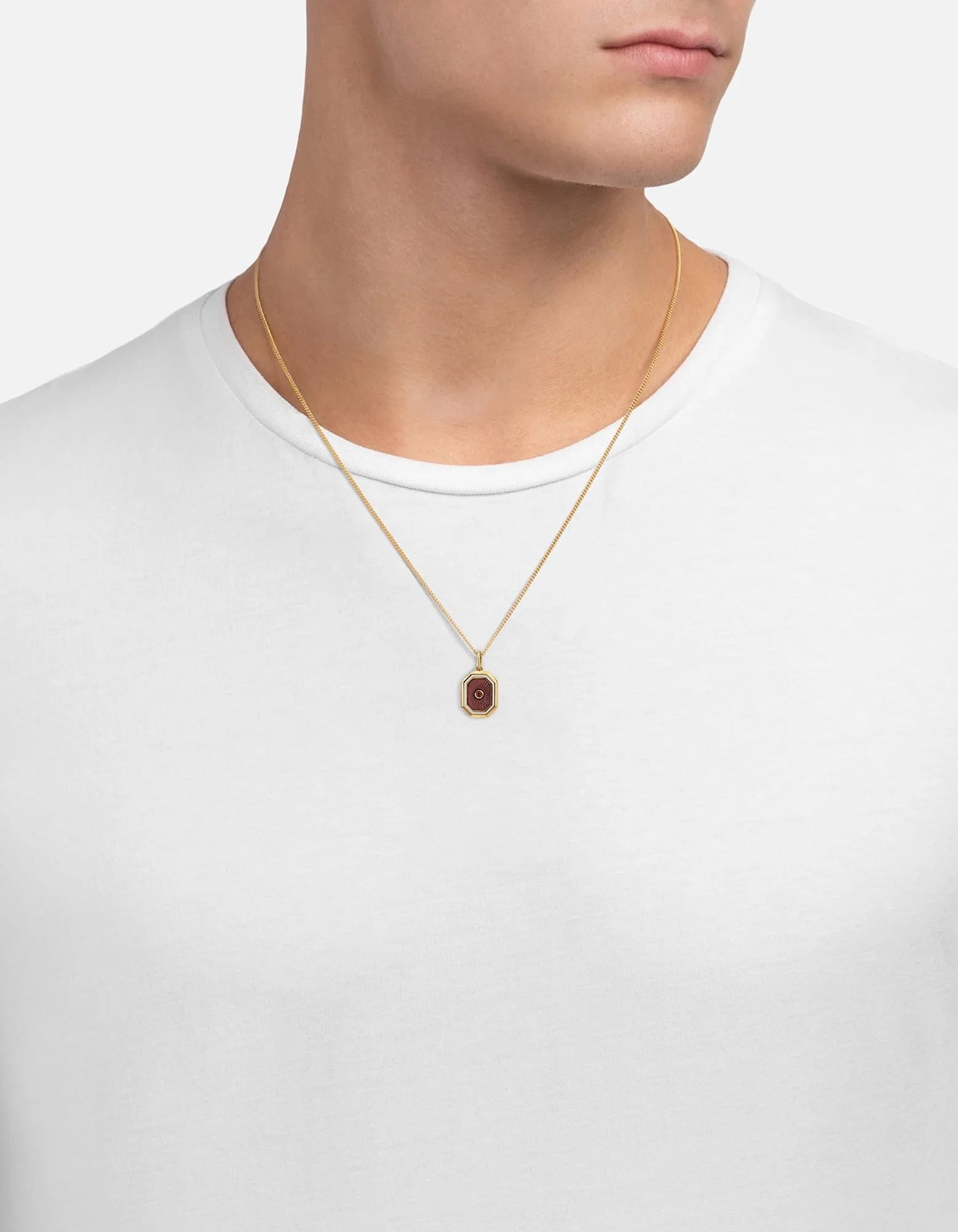 Umbra Garnet Necklace, Gold Vermeil/Red