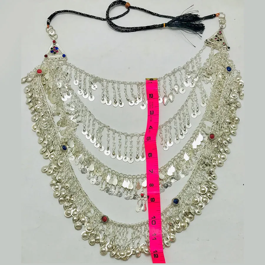 Unique Multi Layered Silver Kuchi Necklace